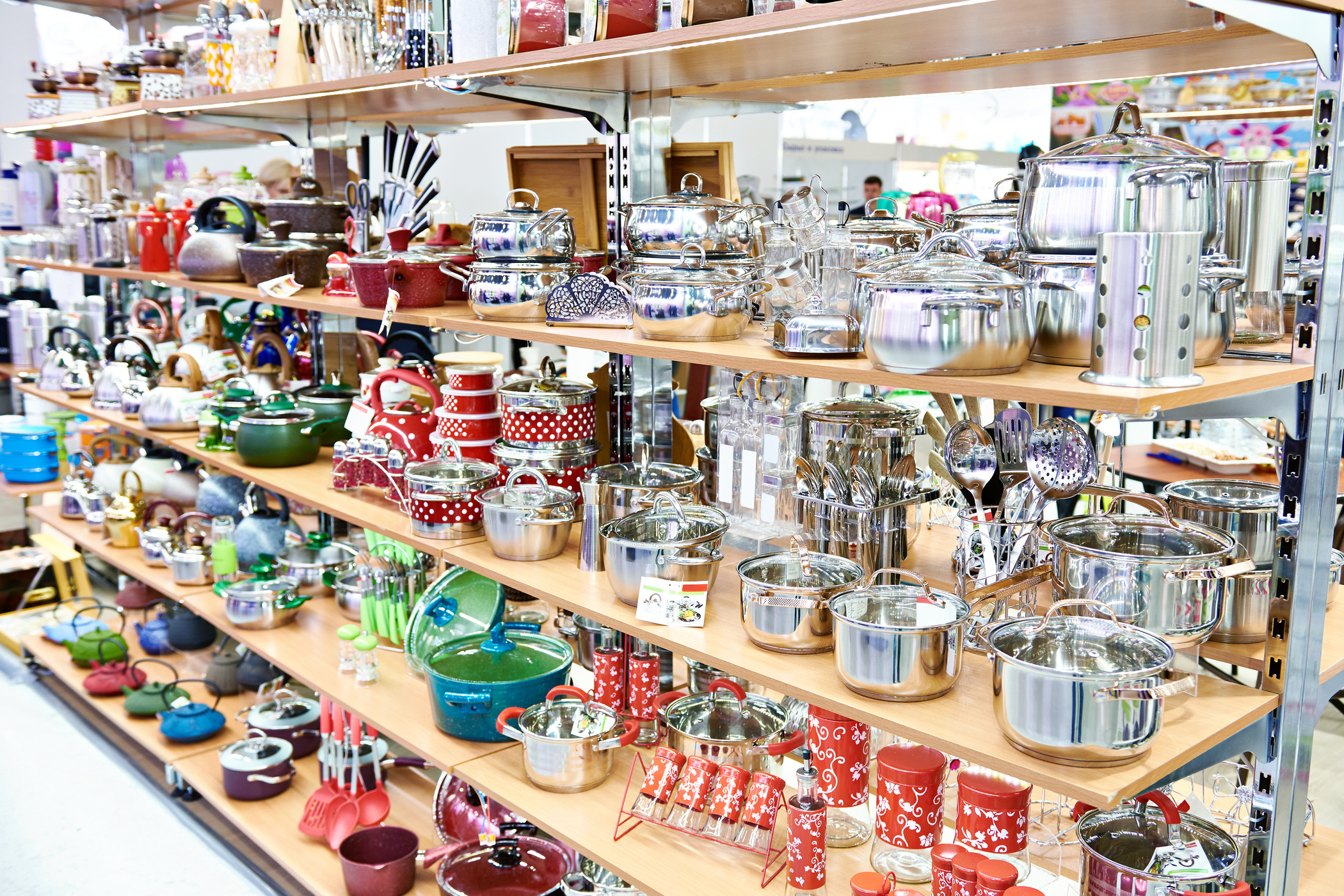 Kitchenware in household goods store